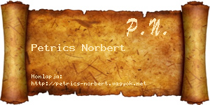 Petrics Norbert névjegykártya