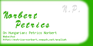 norbert petrics business card